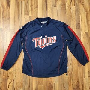 Minnesota Twins Baseball Majestic Cool Base Pullover Jacket Blue XL Windbreaker